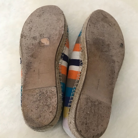 Celine Multi Color Canvas Stripe Espadrilles - Picture 6 of 8
